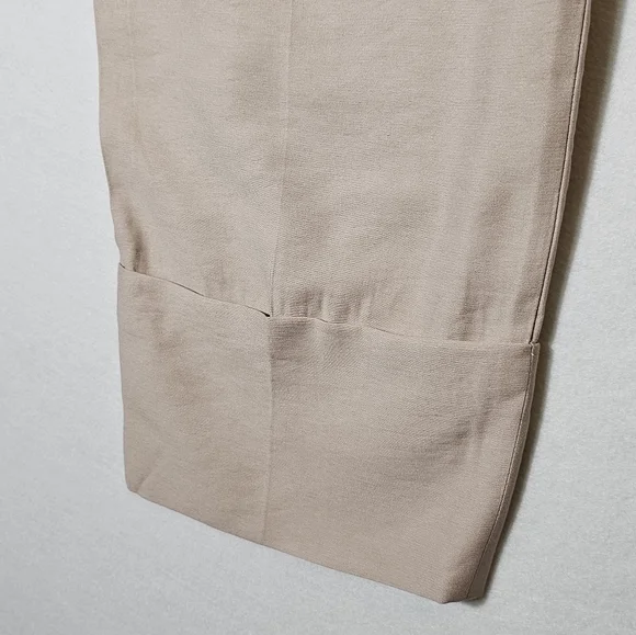 Zara Khaki Satin Cropped Trousers Women's Size Small NWT - Picture 10 of 12